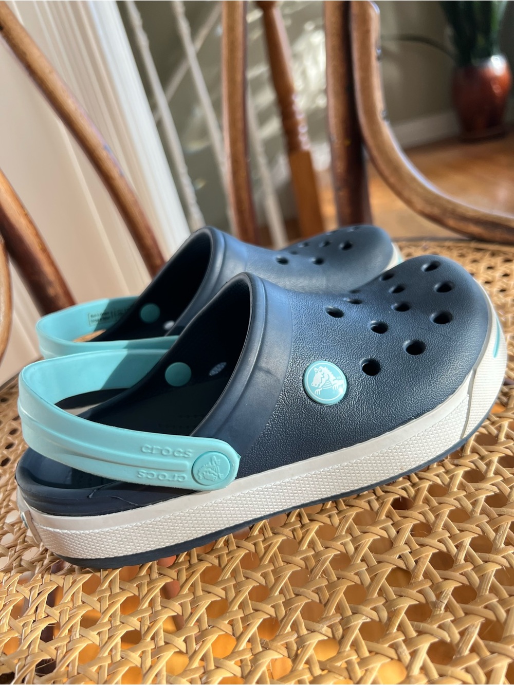 CROCS Kids Navy and Light Blue Classic Clogs Size c12/13 - Picture 12 of 12